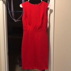 Zara basic red fitted mid-length dress--size small
